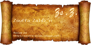 Zsuffa Zalán névjegykártya