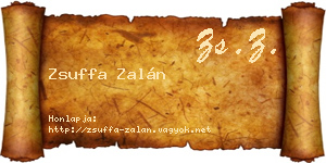 Zsuffa Zalán névjegykártya